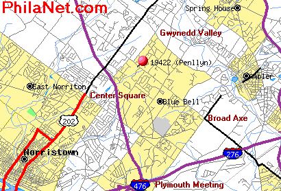 Map Of Blue Bell Area