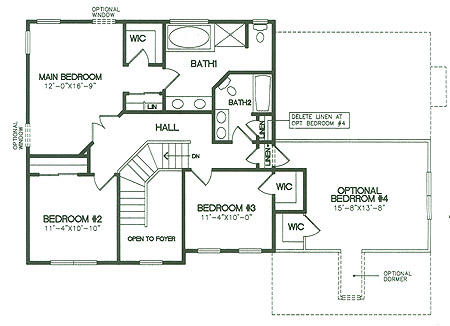 Second Floor Plan of the Maplewood Model
at Brentwood