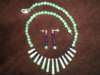 16 inch Swag necklace of Adventurine and 
Amethyst, matching earrings are 1 1/2 inches